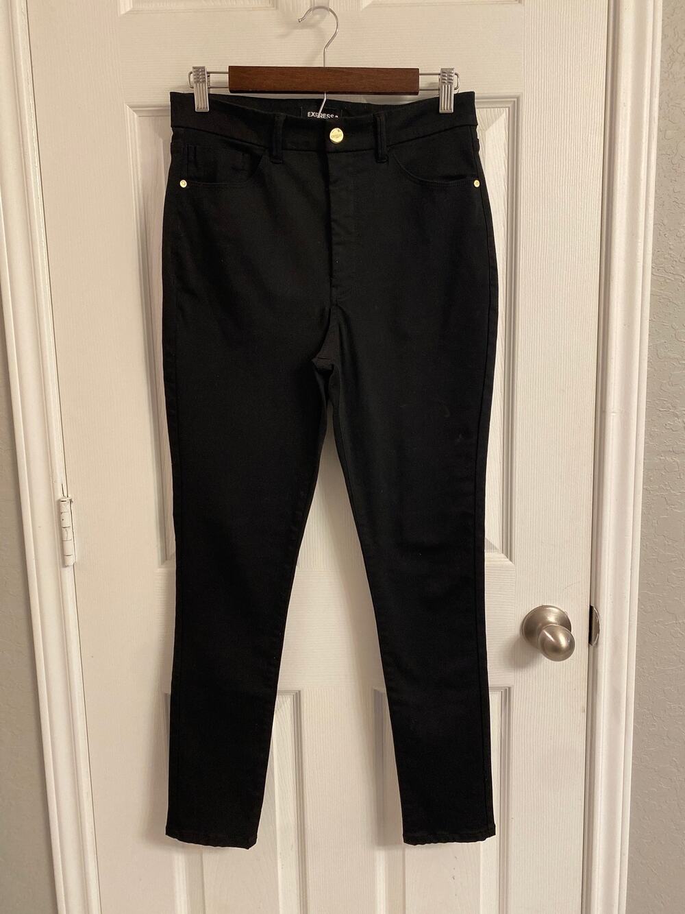 Express Black High Rise Skinny Pants Trouser Sz 10R Office Corporate